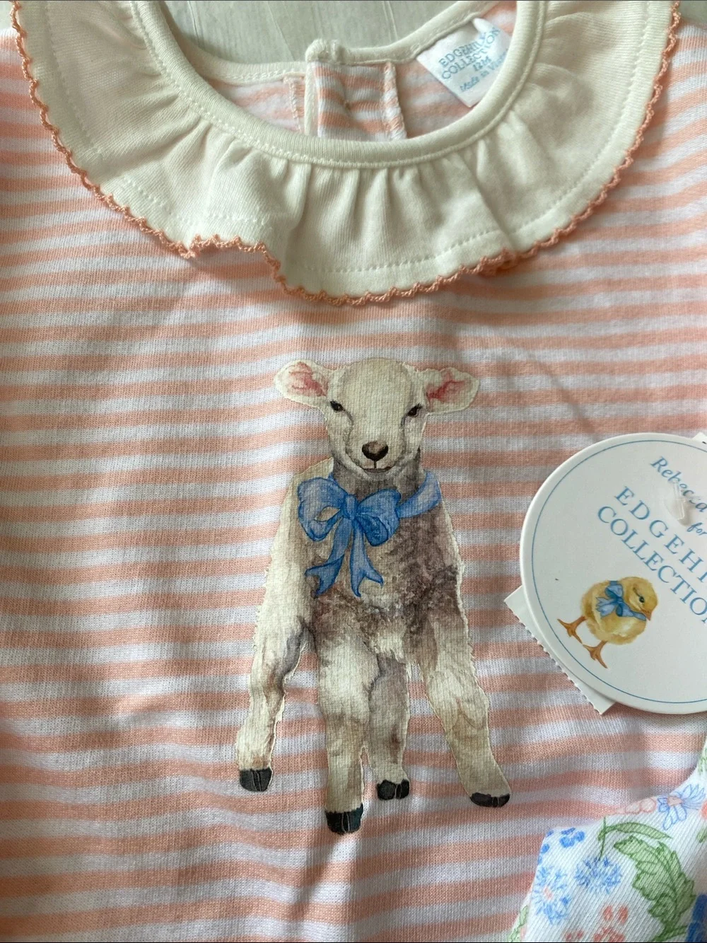 NWT Edgehill Collection Rebecca Bahn Lamb Floral 2 Piece Set 12M